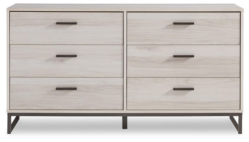 Socalle Light Natural Queen Panel Platform Bed with Dresser and Nightstand - EB1864B4