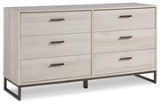 Socalle Light Natural Queen Panel Platform Bed with Dresser and Nightstand - EB1864B4