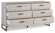 Socalle Light Natural Queen Panel Platform Bed with Dresser and Nightstand - EB1864B4