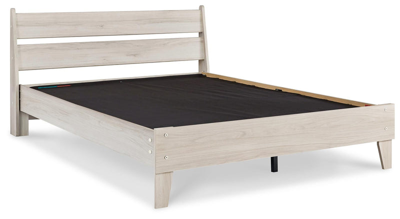 Socalle Light Natural Queen Panel Platform Bed with Dresser and Nightstand - EB1864B4