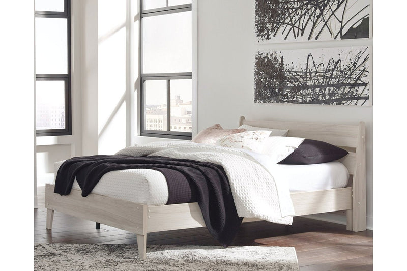 Socalle Natural Queen Panel Platform Bed - Gate FurnitureQueen Bed