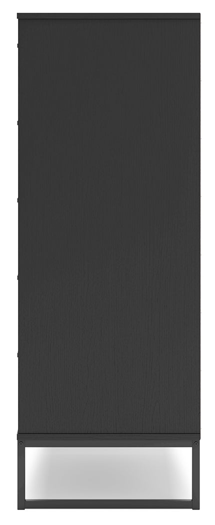 Socalle Queen Panel Headboard with Dresser, Chest and Nightstand in Black - PKG018867