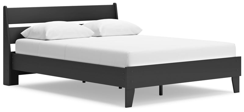 Socalle Queen Panel Platform Bed with Dresser and 2 Nightstands in Black - PKG019062