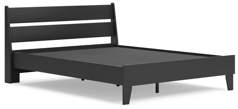 Socalle Queen Panel Platform Bed with Dresser and Nightstand in Black - PKG018877