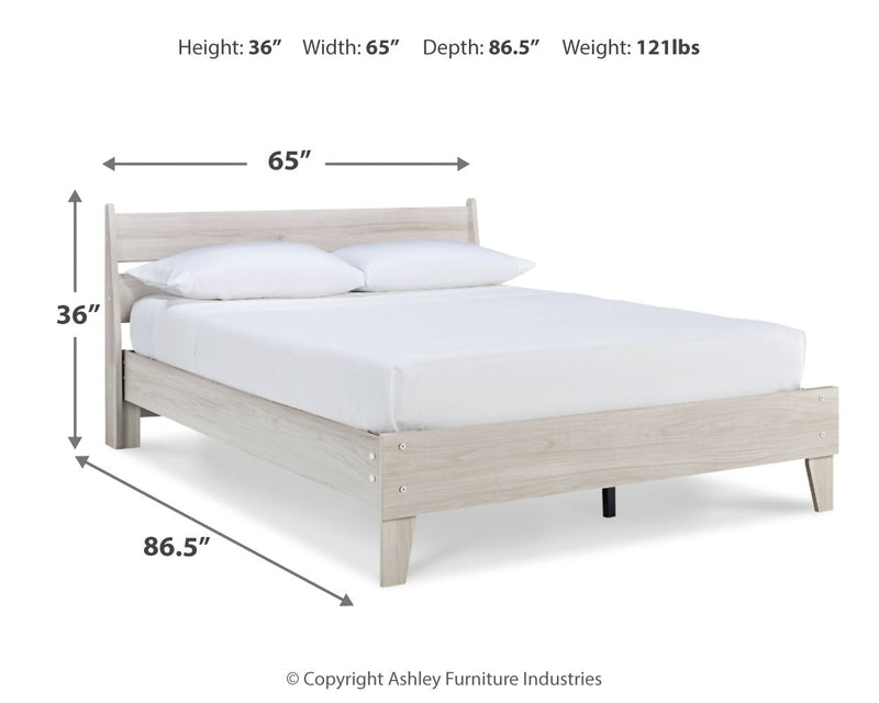 Socalle Queen Platform Bed with 2 Nightstands in Light Natural - PKG016403