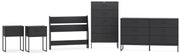 Socalle Twin Panel Headboard with Dresser, Chest and 2 Nightstands in Black - PKG019050