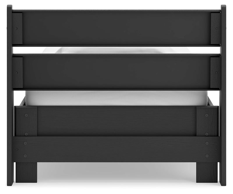 Socalle Twin Panel Headboard with Dresser in Black - PKG018856