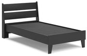 Socalle Twin Panel Platform Bed with Dresser and 2 Nightstands in Black - PKG019057