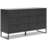 Socalle Twin Panel Platform Bed with Dresser and Nightstand in Black - PKG018869