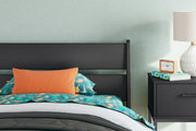 Socalle Twin Panel Platform Bed with Dresser in Black - PKG018868