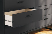 Socalle Twin Panel Platform Bed with Dresser in Black - PKG018868