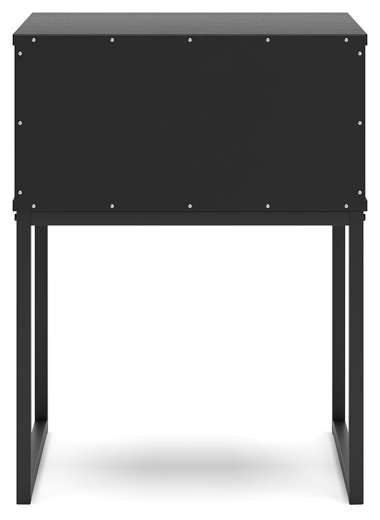 Socalle Twin Panel Platform Bed with Nightstand in Black - PKG018969