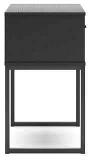 Socalle Twin Panel Platform Bed with Nightstand in Black - PKG018969