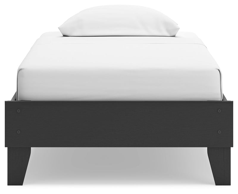 Socalle Twin Platform Bed with Dresser in Black - PKG018844