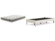 Socalle Twin Platform Bed with Mattress in Light Natural - PKG018213