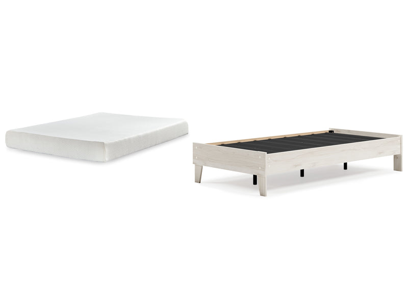 Socalle Twin Platform Bed with Mattress in Light Natural - PKG018217