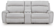 Social Pointe Pearl/Ash 3-Piece Power Reclining Sectional - PC98802S3