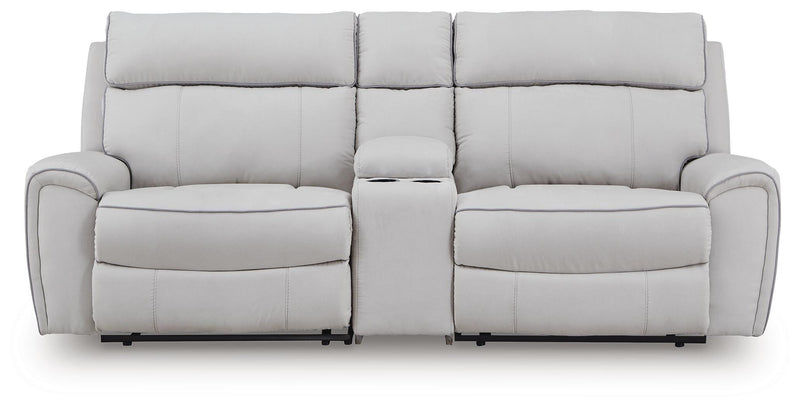 Social Pointe Pearl/Ash 3-Piece Power Reclining Sectional - PC98802S3