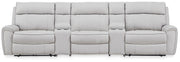 Social Pointe Pearl/Ash 5-Piece Power Reclining Sectional - PC98802S14