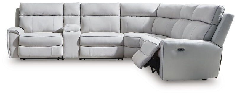 Social Pointe Pearl/Ash 6-Piece Power Reclining Sectional - PC98802S10