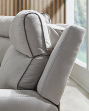 Social Pointe Pearl/Ash 6-Piece Reclining Sectional with Storage Console - PC98802S36