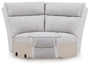 Social Pointe Pearl/Ash 7-Piece Reclining Sectional with Storage Consoles - PC98802S34