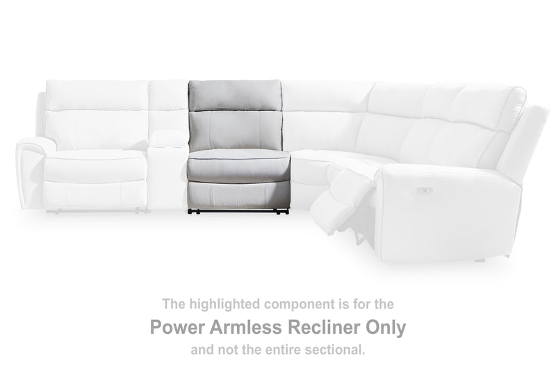 Social Pointe Pearl/Ash Power Armless Recliner - PC9880231