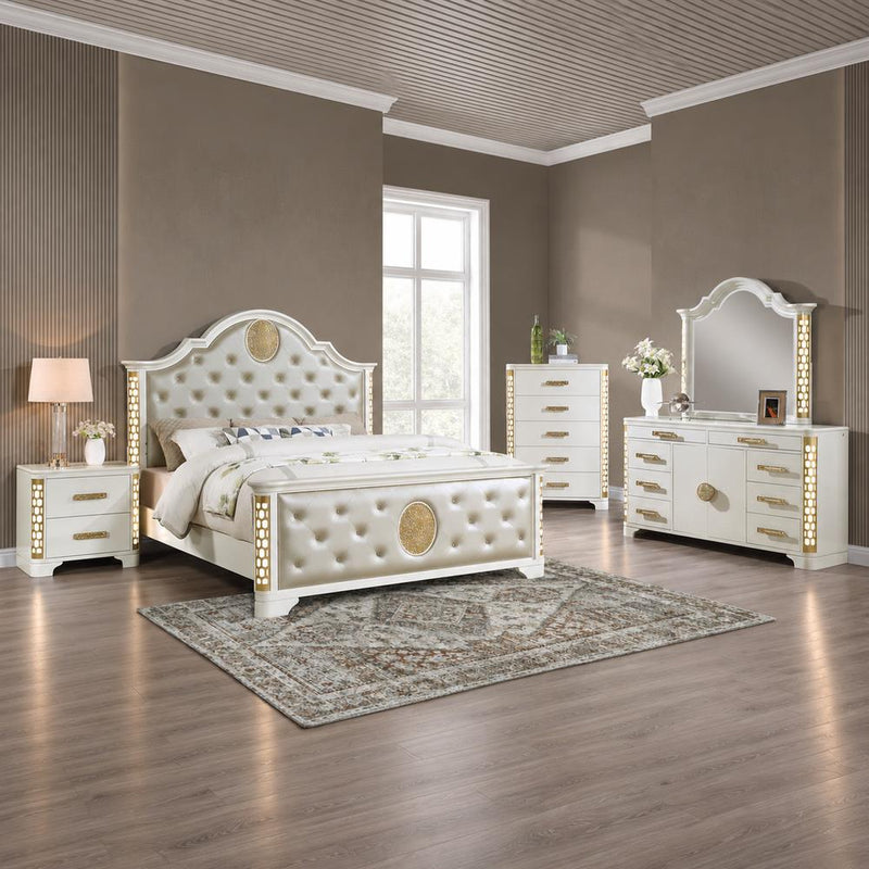 Sofia - Beige Queen Bed, Dresser, Mirror, Nightstand - B243-QDMN