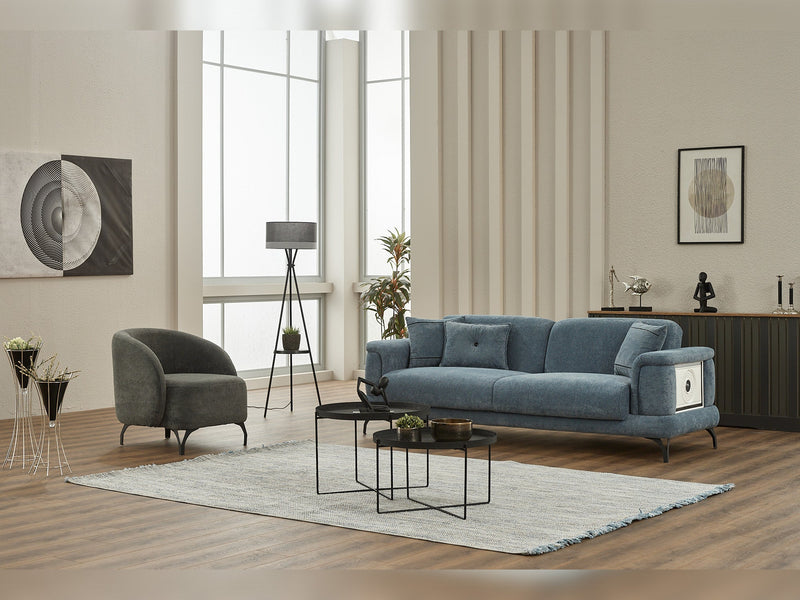 Sofy  3-pieces (Sofa & Loveseat & Chair) Livingroom in Anthracite - 200-SIM-SOF-ERATO16-321