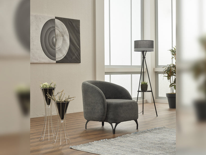 Sofy  3-pieces (Sofa & Loveseat & Chair) Livingroom in Anthracite - 200-SIM-SOF-ERATO16-321