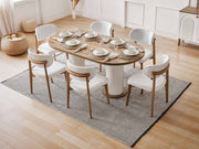 Sofya Diningroom (Consol With Mirror & Dining Table & 6 Dining Chair) - 200-ALT-SOF-DT-6-SET