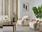Soho 4-pieces (2 Sofa & 2 Chair) Livingroom Set Cream in Cream - 101-SOH-IST03-3311