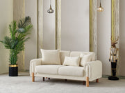 Soho 4-pieces (2 Sofa & 2 Chair) Livingroom Set Cream in Cream - 101-SOH-IST03-3311