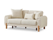 Soho 4-pieces (2 Sofa & 2 Chair) Livingroom Set Cream in Cream - 101-SOH-IST03-3311