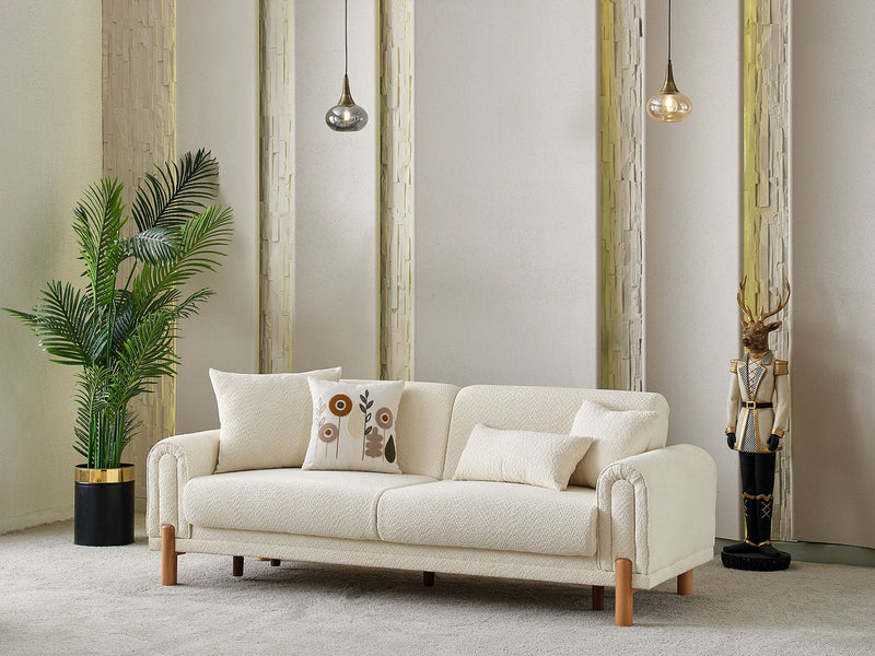 Soho 4-pieces (2 Sofa & 2 Chair) Livingroom Set Cream in Cream - 101-SOH-IST03-3311