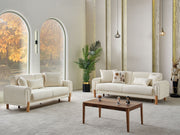 Soho 4-pieces (2 Sofa & 2 Chair) Livingroom Set Cream in Cream - 101-SOH-IST03-3311