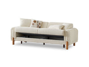 Soho 4-pieces (2 Sofa & 2 Chair) Livingroom Set Cream in Cream - 101-SOH-IST03-3311