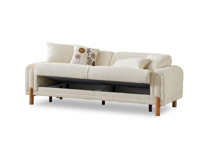 Soho 4-pieces (2 Sofa & 2 Chair) Livingroom Set Cream in Cream - 101-SOH-IST03-3311