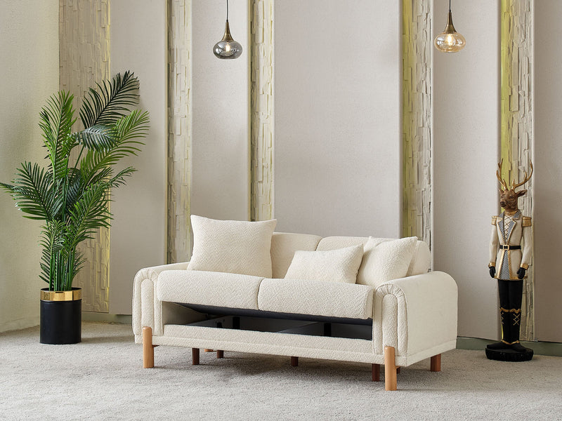 Soho Convertible Loveseat Cream in Cream - 101-SOH-IST03-2