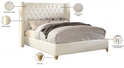 Soho White Bonded Leather Queen Bed White - Gate FurnitureQueen Bed