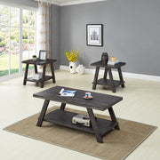 Solace - 3PC Gray Coffee Table Set, Coffee Table and 2 End Tables - T602-3PC-Set