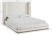 Solange Linen Textured Fabric Upholstered Full Bed in Cream - SolangeCream-F