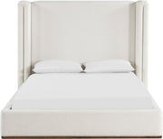 Solange Linen Textured Fabric Upholstered Full Bed in Cream - SolangeCream-F