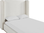 Solange Linen Textured Fabric Upholstered Full Bed in Cream - SolangeCream-F