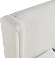 Solange Linen Textured Fabric Upholstered Full Bed in Cream - SolangeCream-F