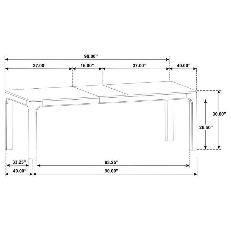 Solano 90-inch Extension Dining Table Weathered Mango - 115501