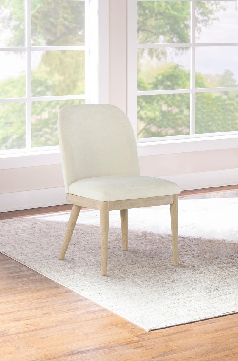 Solano Upholstered Dining Side Chair Beige (Set of 2) - 115502