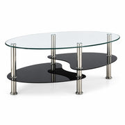 Solara - Black Coffee Table with Glass Top and Chrome Legs - T526-C-Table