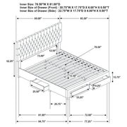 Soledad Upholstered Eastern King Storage Panel Bed Grey - 305877KE