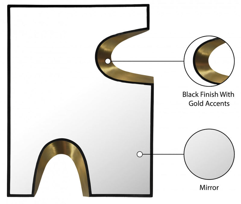 Soleil Mirror in Black - 468Black-28M
